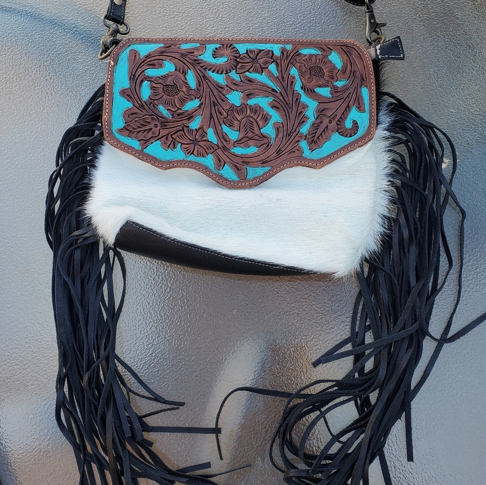 Myra hair on hide purse